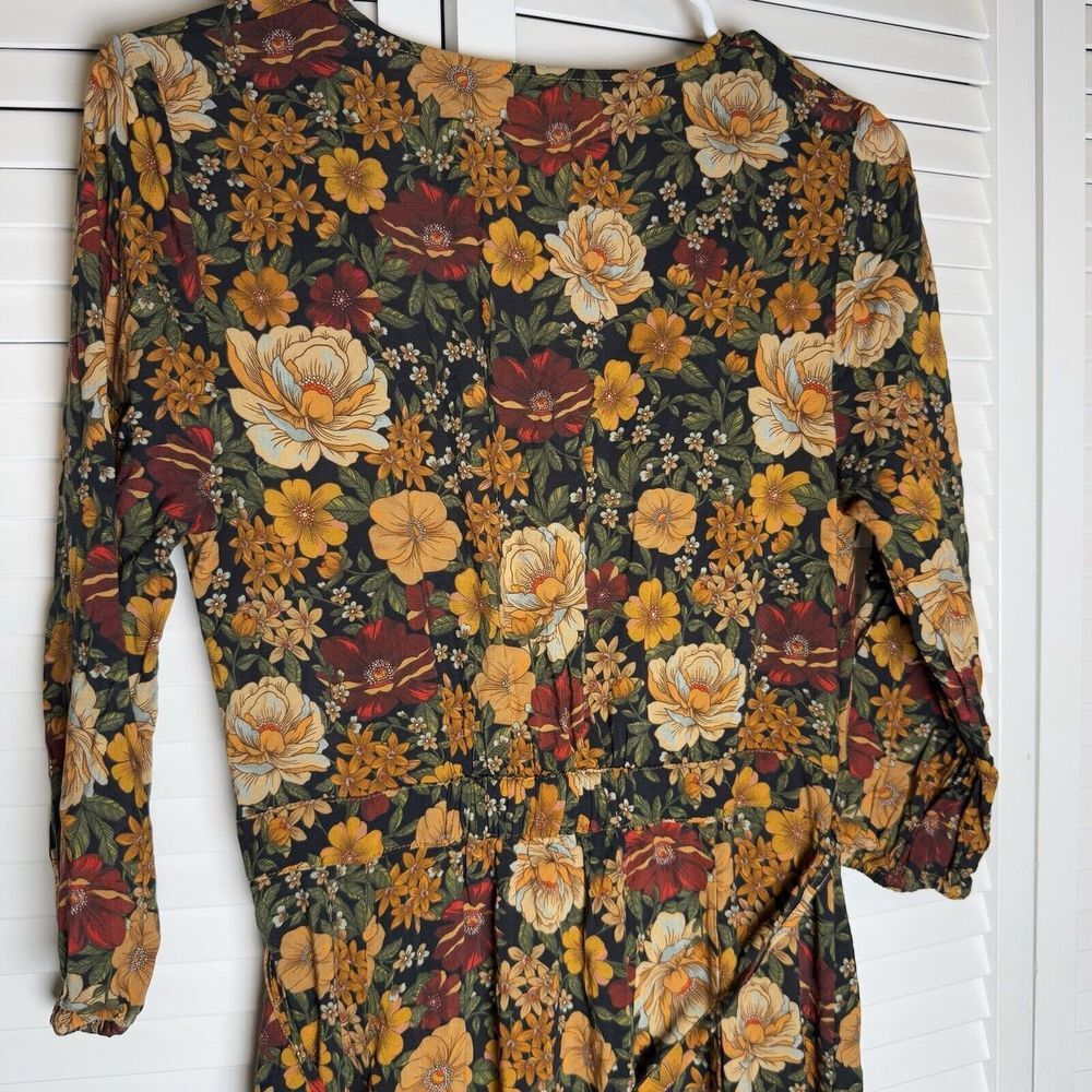 FARM Rio Floral Wrap Maxi Dress in Black, Rust & Mustard - Picture 5 of 14